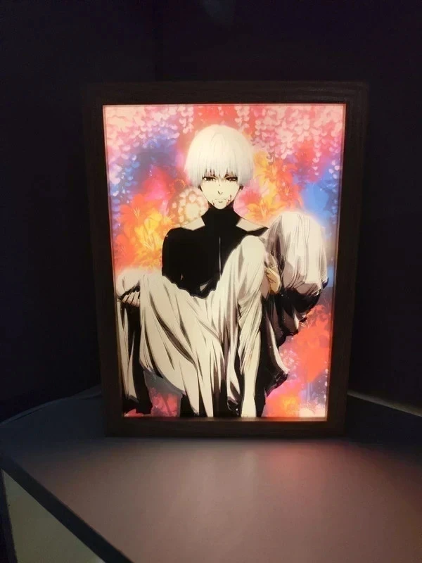 Cadre photo lumineux décoratif LED Kaneki Ken Tokyo Ghoul 16,5x22,5cm